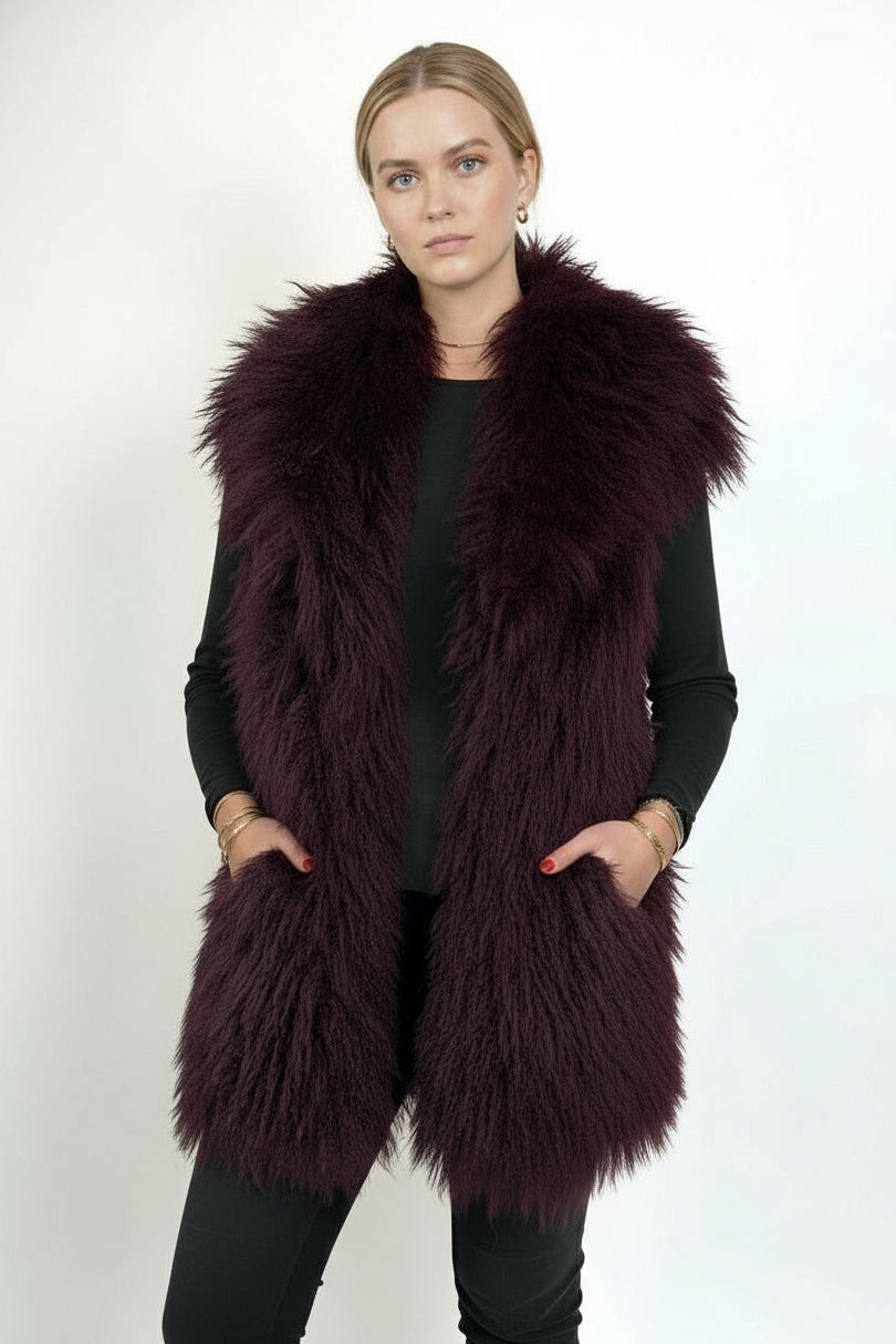 GILET SANS MANCHES EN FAUSSE FOURRURE MOUTON