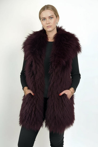 GILET SANS MANCHES EN FAUSSE FOURRURE MOUTON