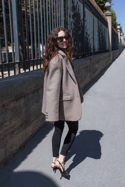 VESTE BLAZER OVERSIZE EFFET MOUTON