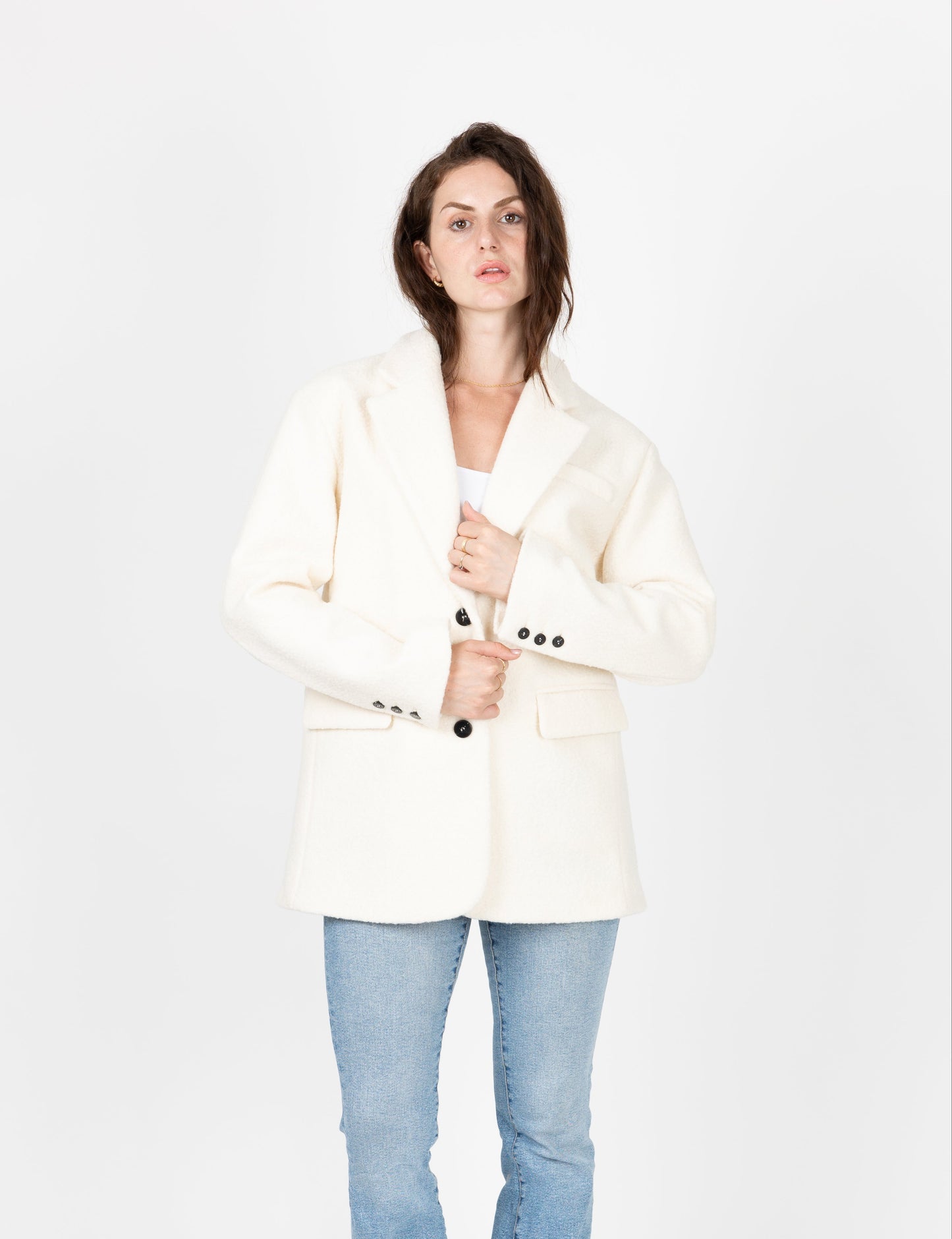 VESTE BLAZER OVERSIZE EFFET MOUTON