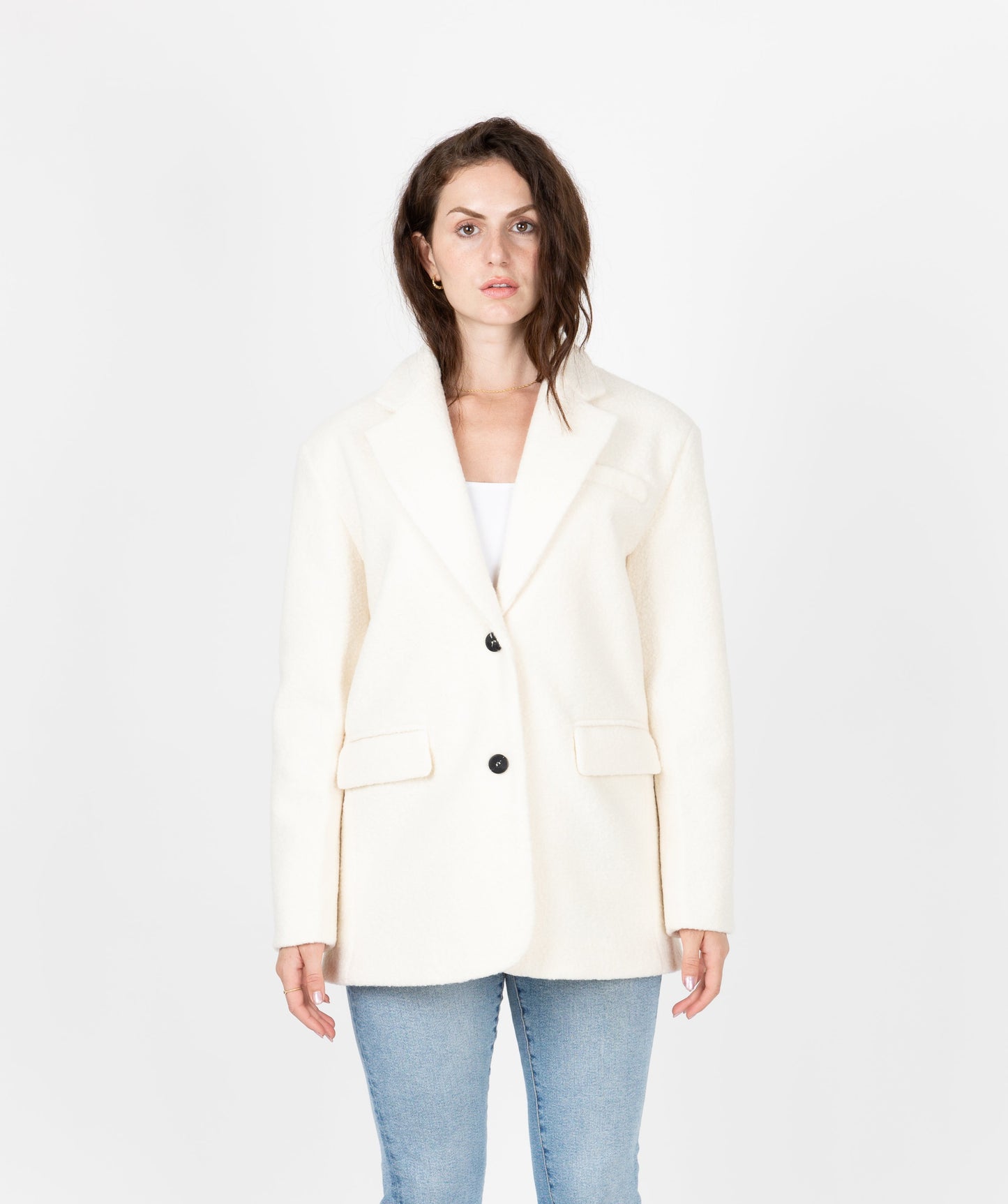 VESTE BLAZER OVERSIZE EFFET MOUTON