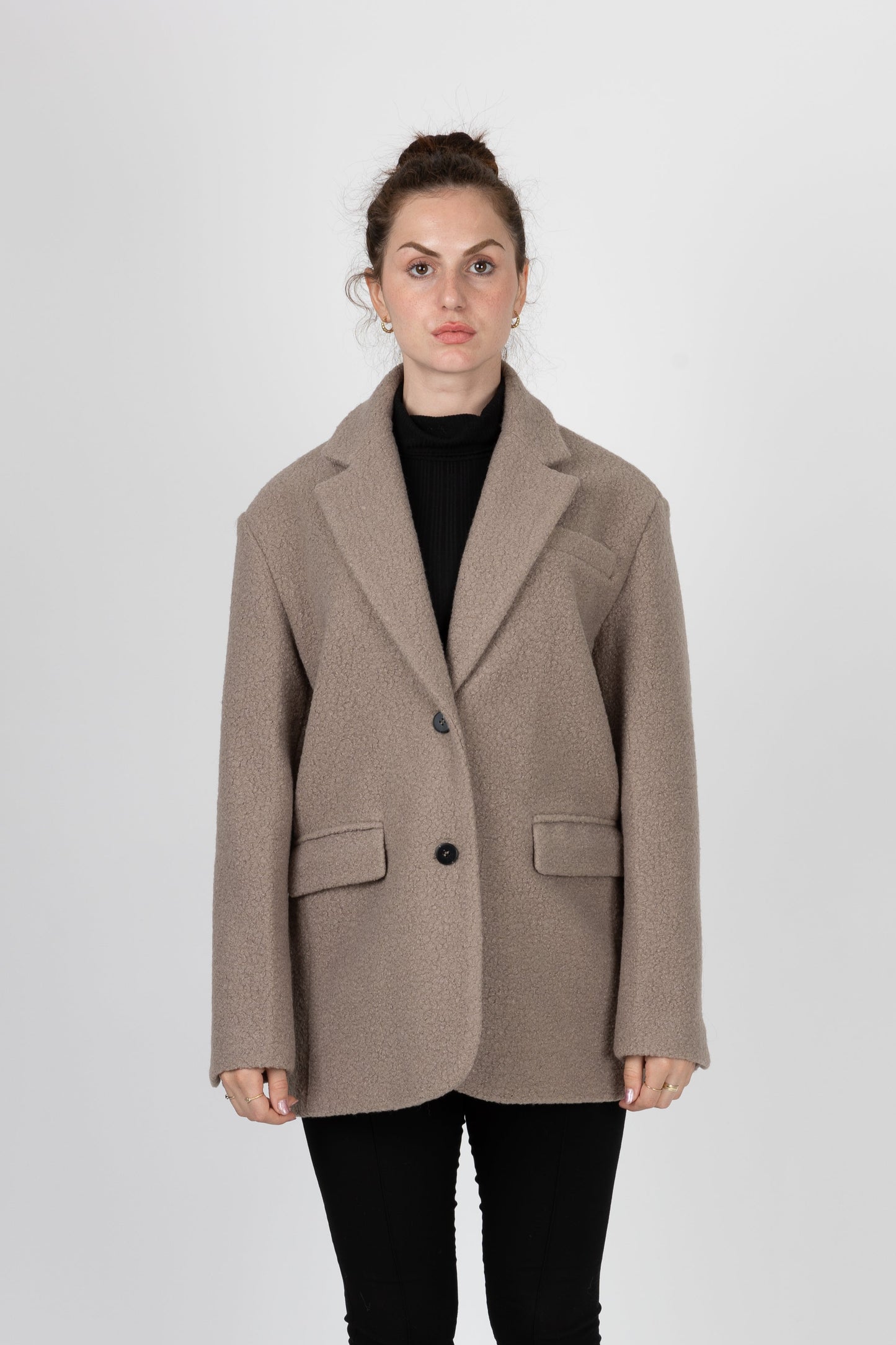 VESTE BLAZER OVERSIZE EFFET MOUTON