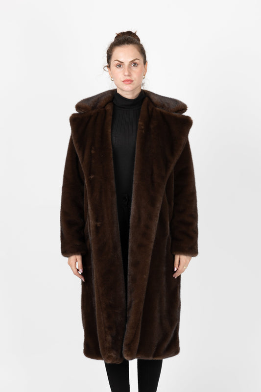 MANTEAU LONG EN FAUSSE FOURRURE