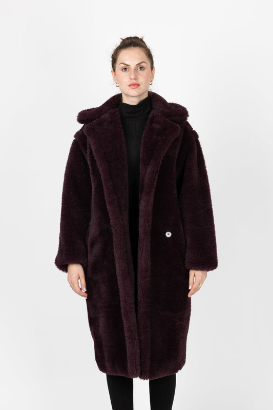 MANTEAU LONG OVERSIZE EN FAUSSE FOURRURE MOUTON