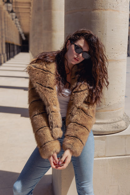 FAUSSE FOURRURE À RAYURES