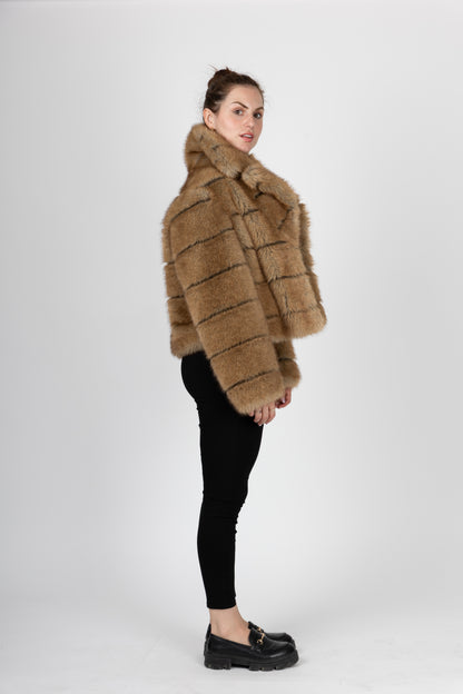 FAUSSE FOURRURE À RAYURES