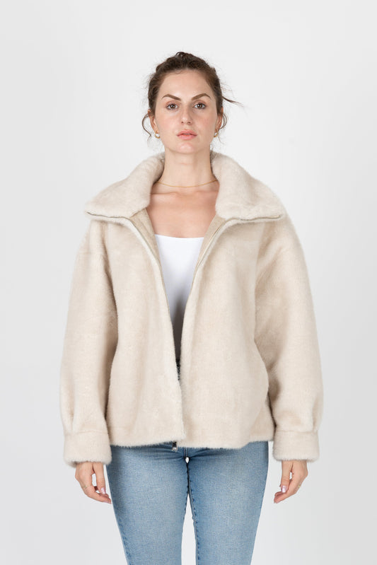 BLOUSON EN FAUSSE FOURRURE