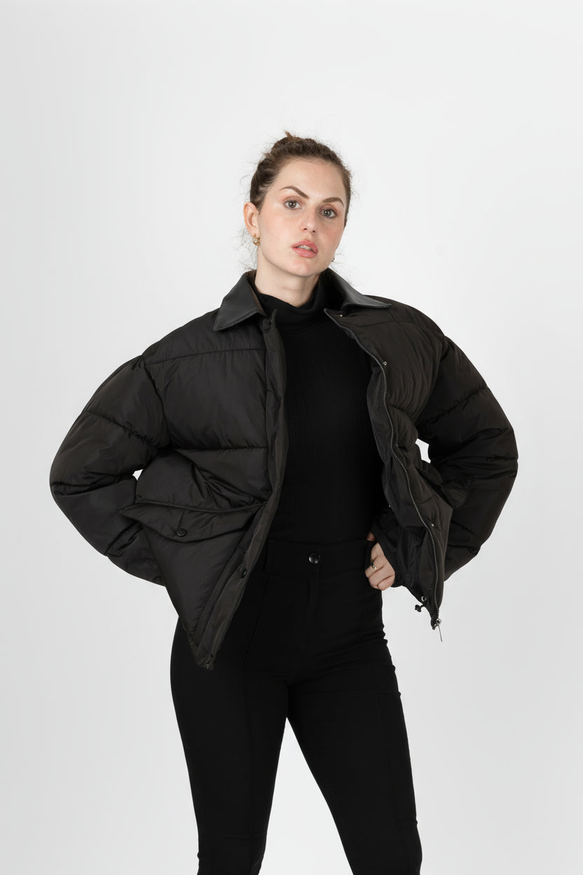 DOUDOUNE AVEC COL CONTRASTÉ