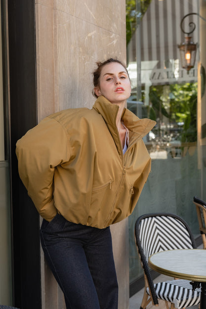 BLOUSON IMPERMÉABLE À EFFET BOULE