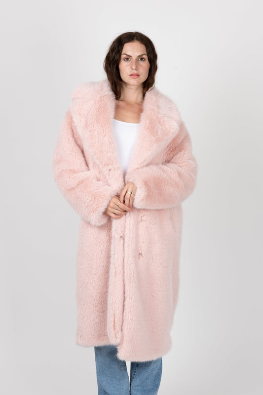 MANTEAU LONG EN FAUSSE FOURRURE