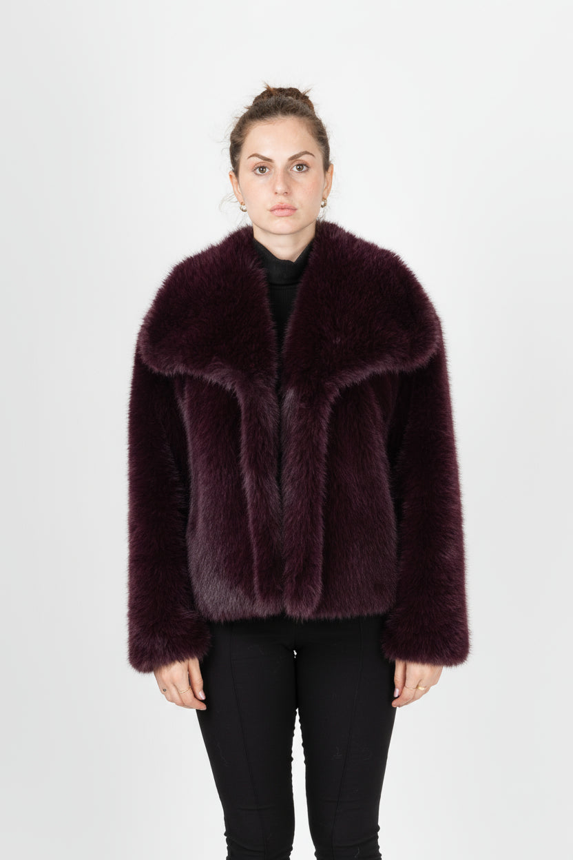 MANTEAU COURT EN FAUSSE FOURRURE