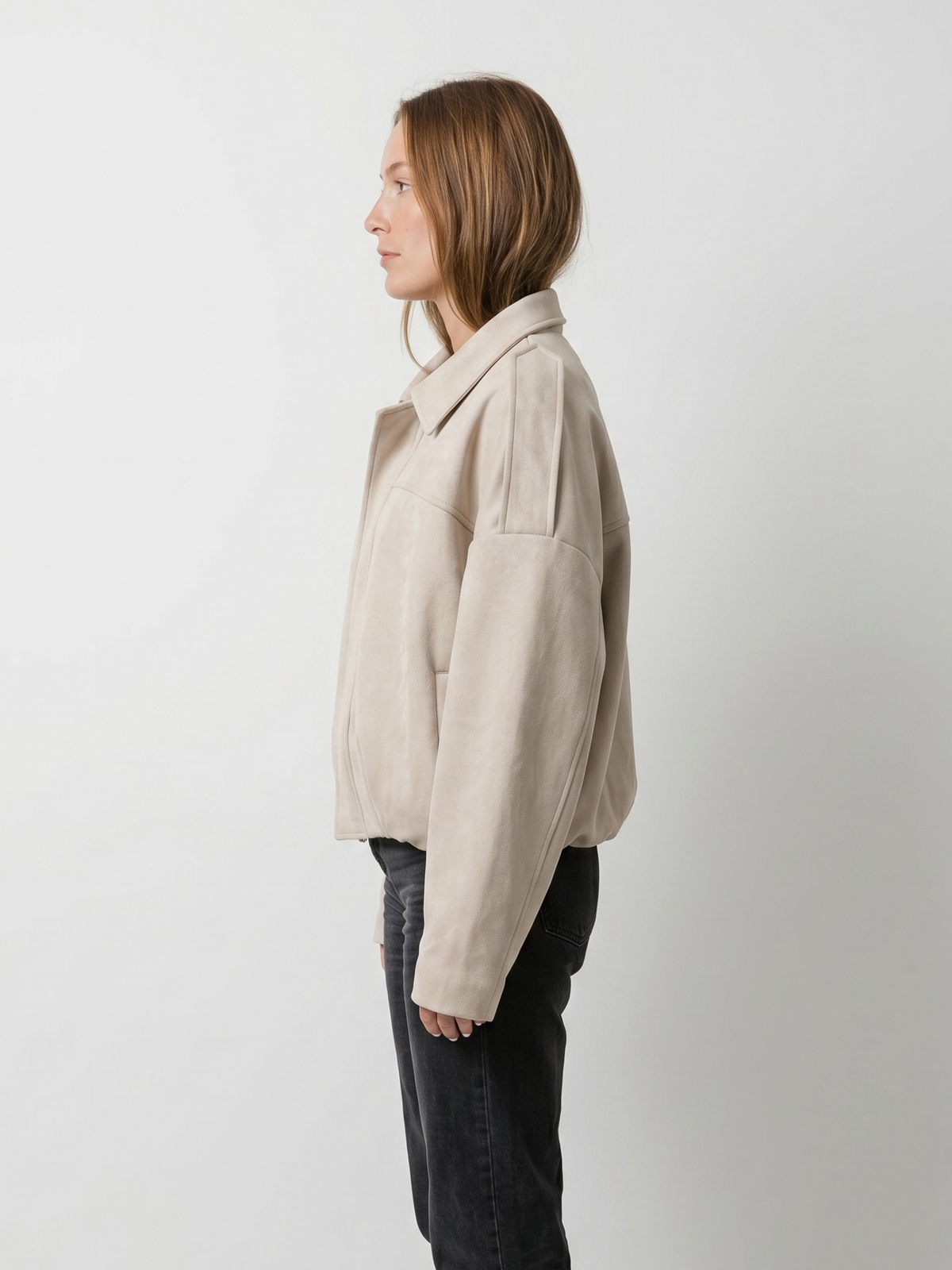 VESTE BOMBER OVERSIZE EFFET DAIM