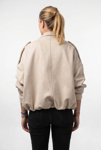 VESTE BOMBER OVERSIZE EFFET DAIM