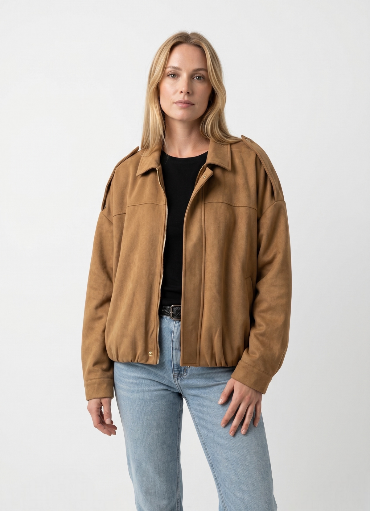 VESTE BOMBER OVERSIZE EFFET DAIM