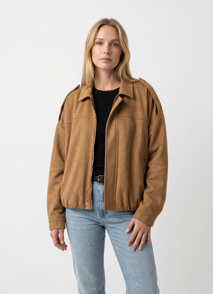 VESTE BOMBER OVERSIZE EFFET DAIM