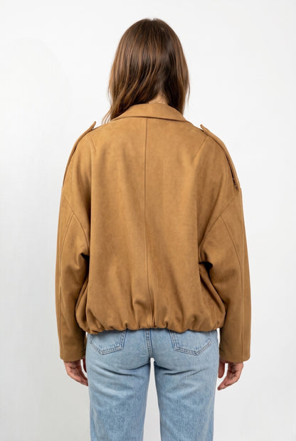 VESTE BOMBER OVERSIZE EFFET DAIM