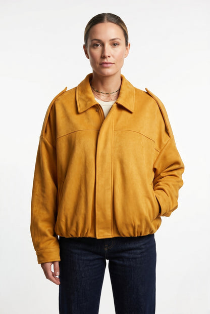 VESTE BOMBER OVERSIZE EFFET DAIM