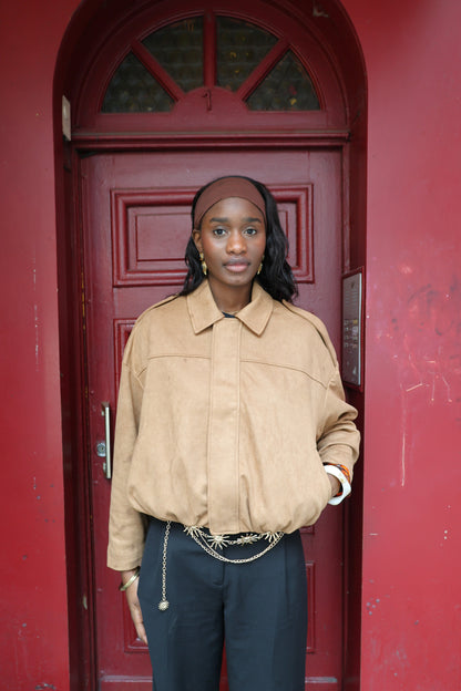 VESTE BOMBER OVERSIZE EFFET DAIM