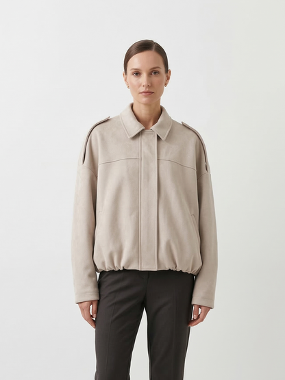 VESTE BOMBER OVERSIZE EFFET DAIM