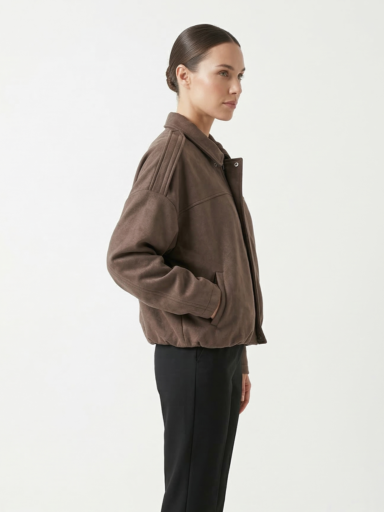 VESTE BOMBER OVERSIZE EFFET DAIM