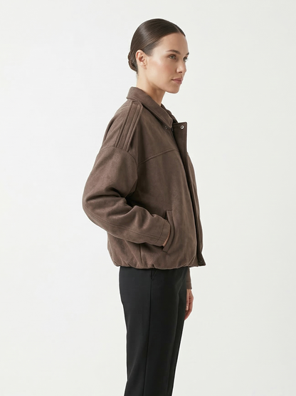 VESTE BOMBER OVERSIZE EFFET DAIM