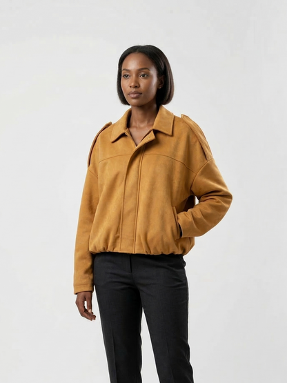 VESTE BOMBER OVERSIZE EFFET DAIM
