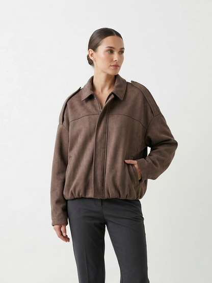 VESTE BOMBER OVERSIZE EFFET DAIM