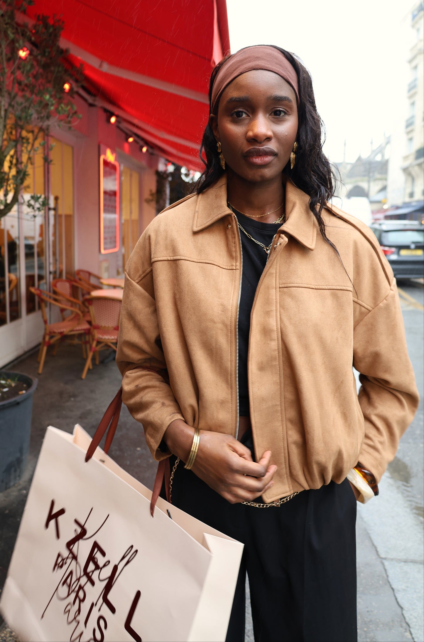 VESTE BOMBER OVERSIZE EFFET DAIM