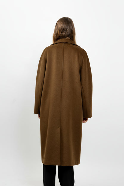 MANTEAU LONG EN LAINE MÉLANGÉE