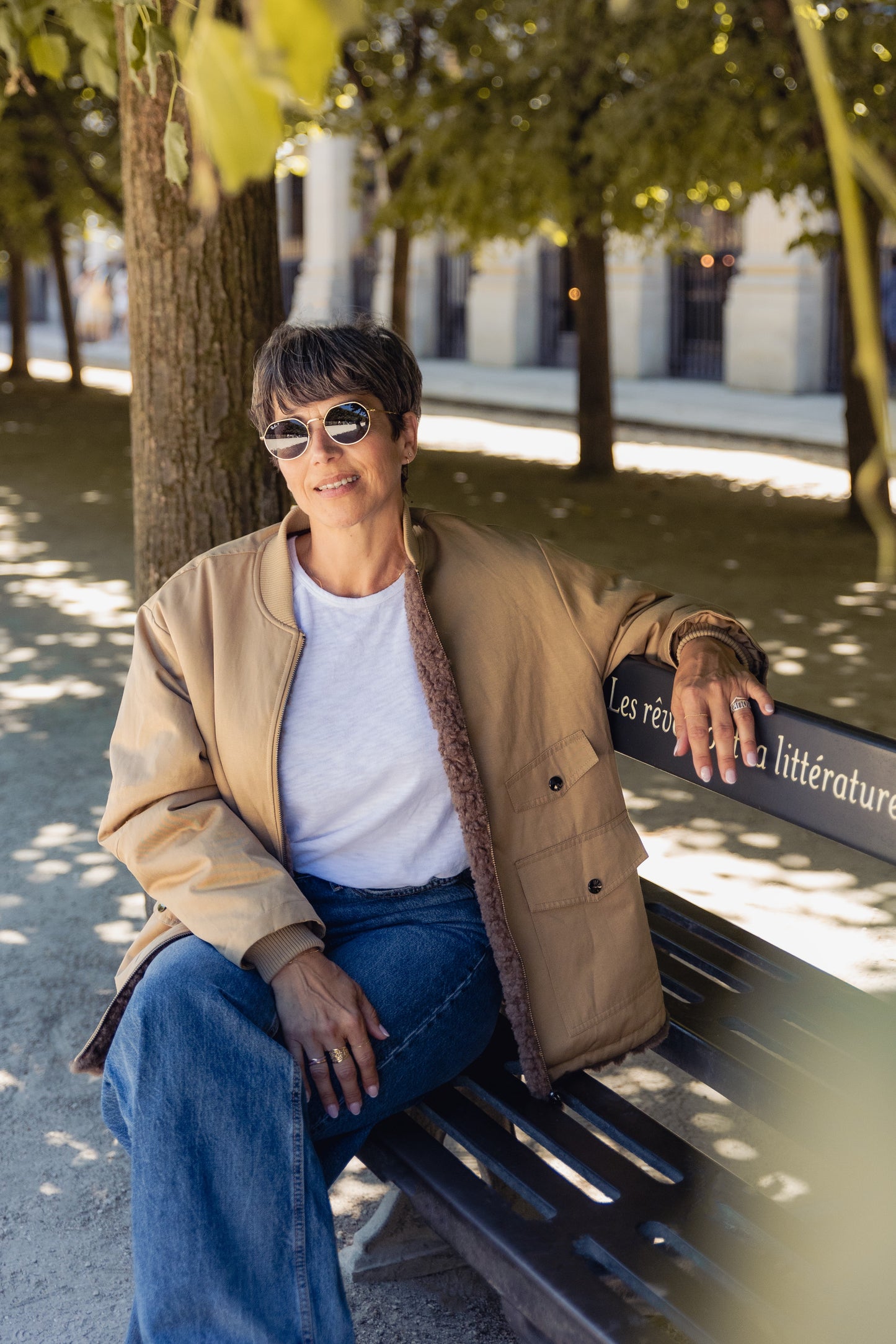 BLOUSON REVERSIBLE AVEC FAUSSE FOURRURE MOUTON