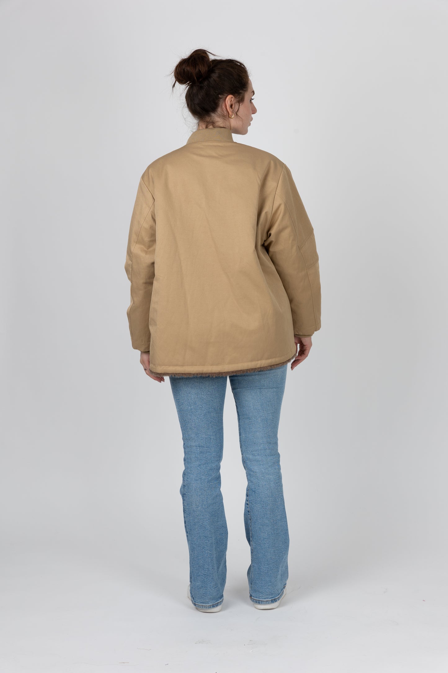 BLOUSON REVERSIBLE AVEC FAUSSE FOURRURE MOUTON