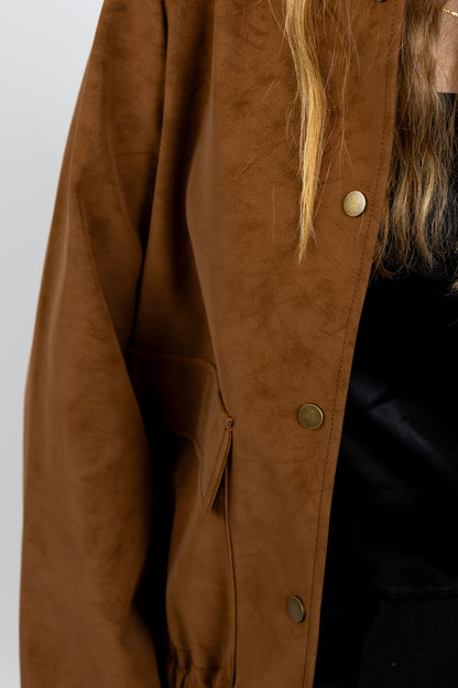 VESTE EFFET DAIM CAMEL