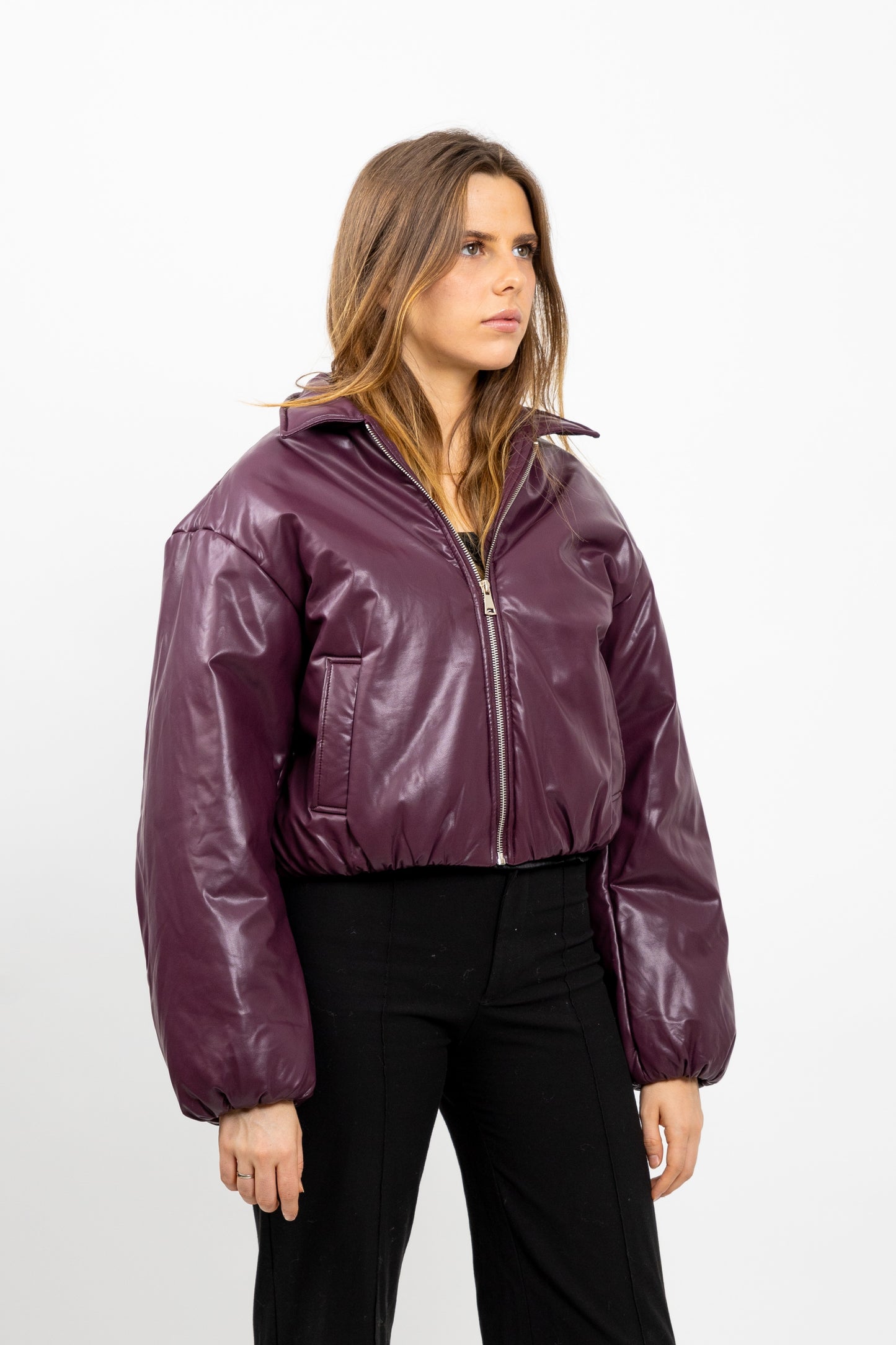 DOUDOUNE COURTE EN SIMILICUIR