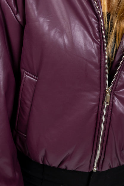 DOUDOUNE COURTE EN SIMILICUIR