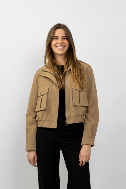 BLOUSON COURT EFFET DAIM