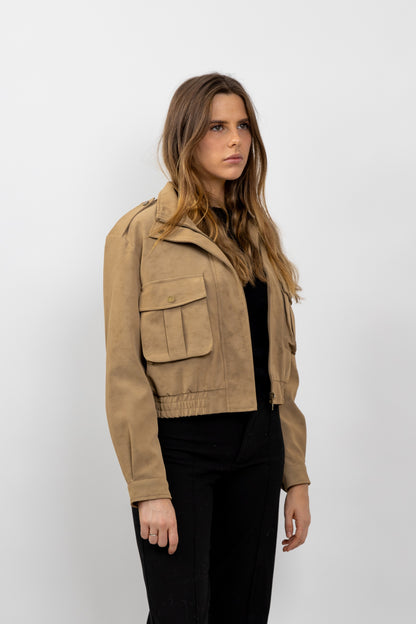 BLOUSON COURT EFFET DAIM