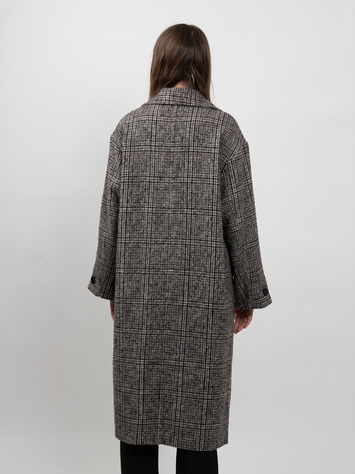 MANTEAU LONG EN LAINE À CARREAUX - K-ZELL PARIS