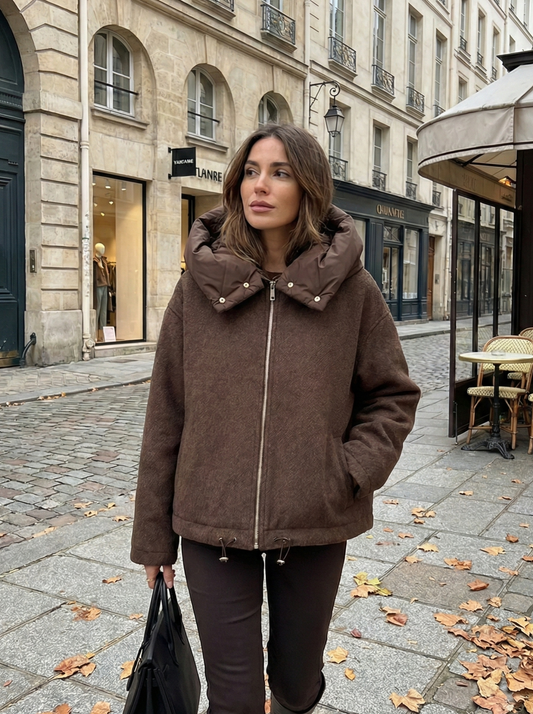 MANTEAU COURT À CAPUCHE