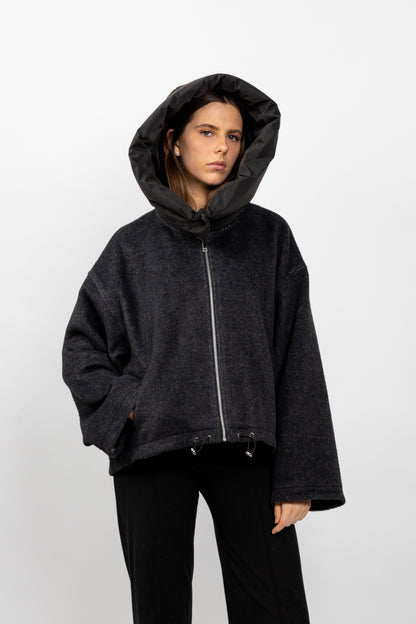 MANTEAU COURT À CAPUCHE - K-ZELL PARIS