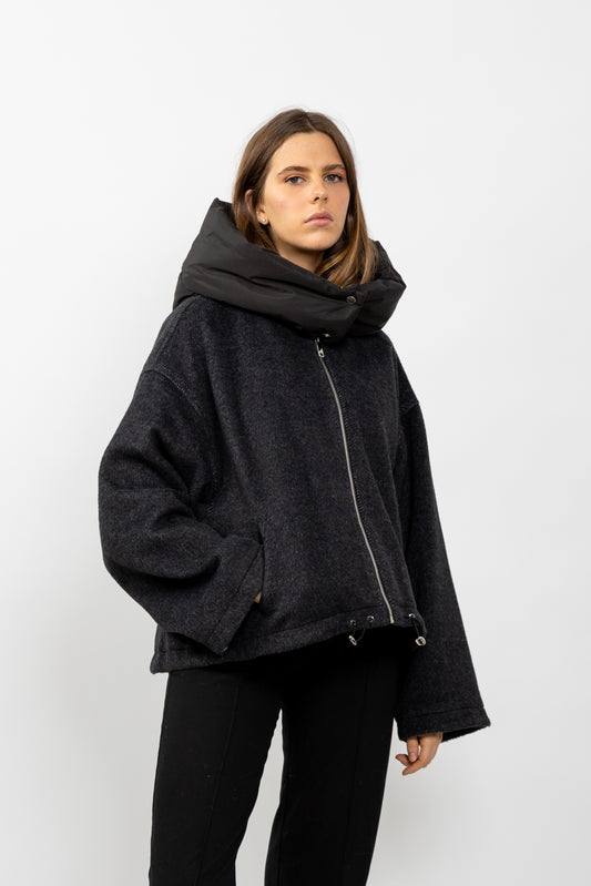 MANTEAU COURT À CAPUCHE - K-ZELL PARIS