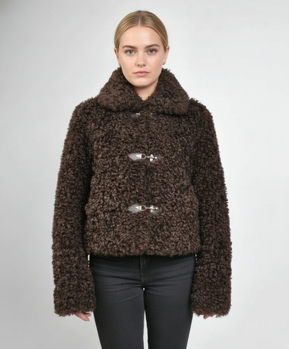 MANTEAU COURT EN FAUSSE FOURRURE MOUTON - K-ZELL PARIS