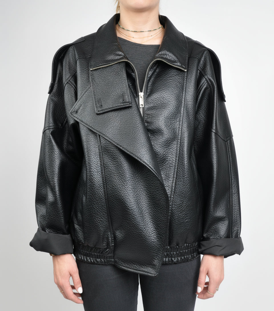BLOUSON MOTARD EN SIMILICUIR