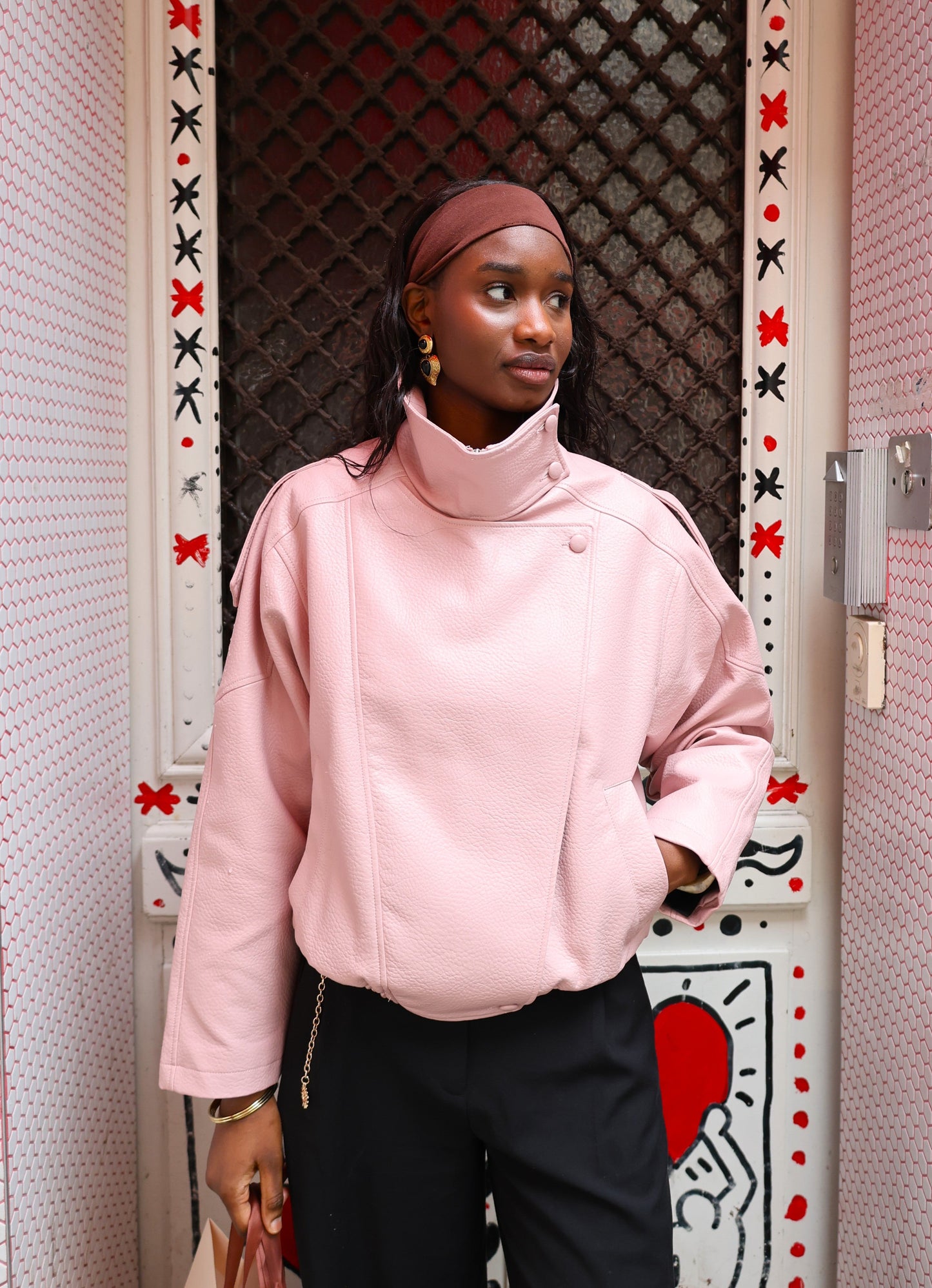 BLOUSON MOTARD EN SIMILICUIR