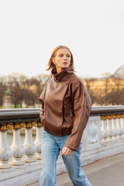 BLOUSON MOTARD EN SIMILICUIR