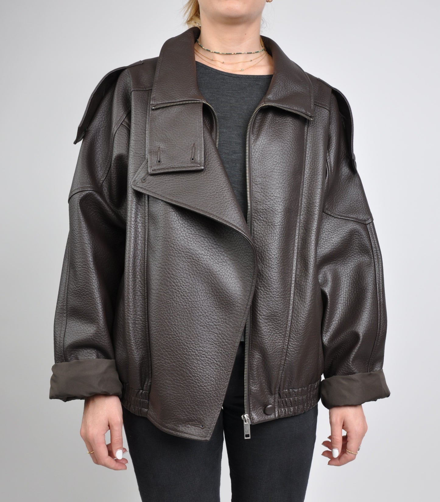 BLOUSON MOTARD EN SIMILICUIR