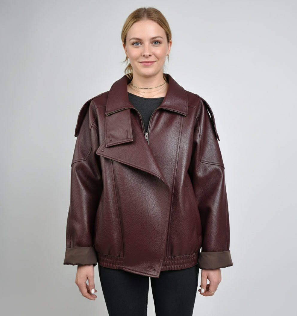 BLOUSON MOTARD EN SIMILICUIR