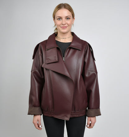 BLOUSON MOTARD EN SIMILICUIR