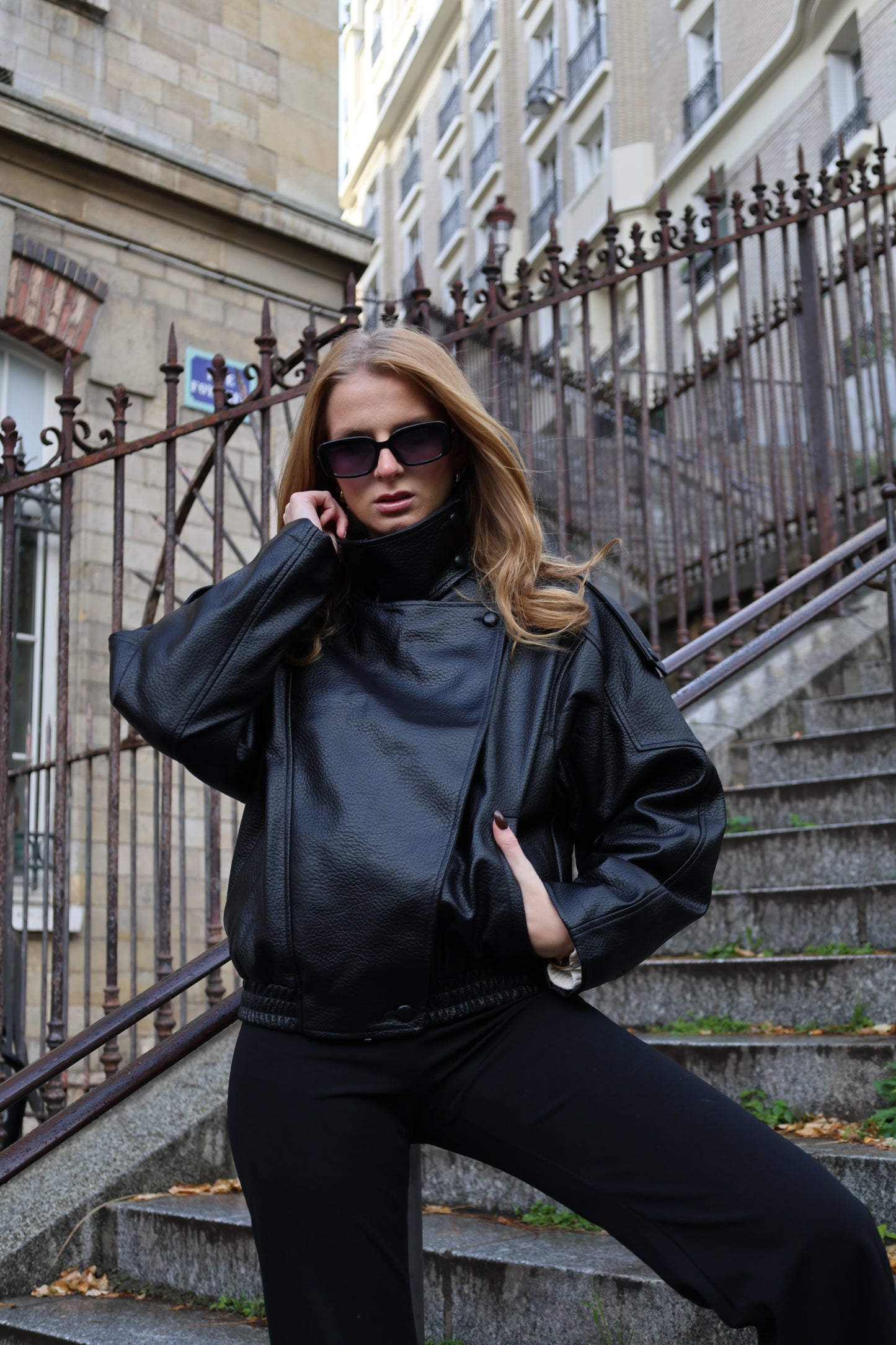 BLOUSON MOTARD EN SIMILICUIR