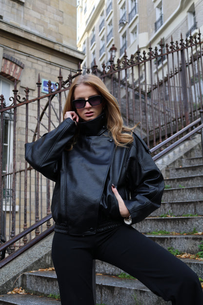 BLOUSON MOTARD EN SIMILICUIR