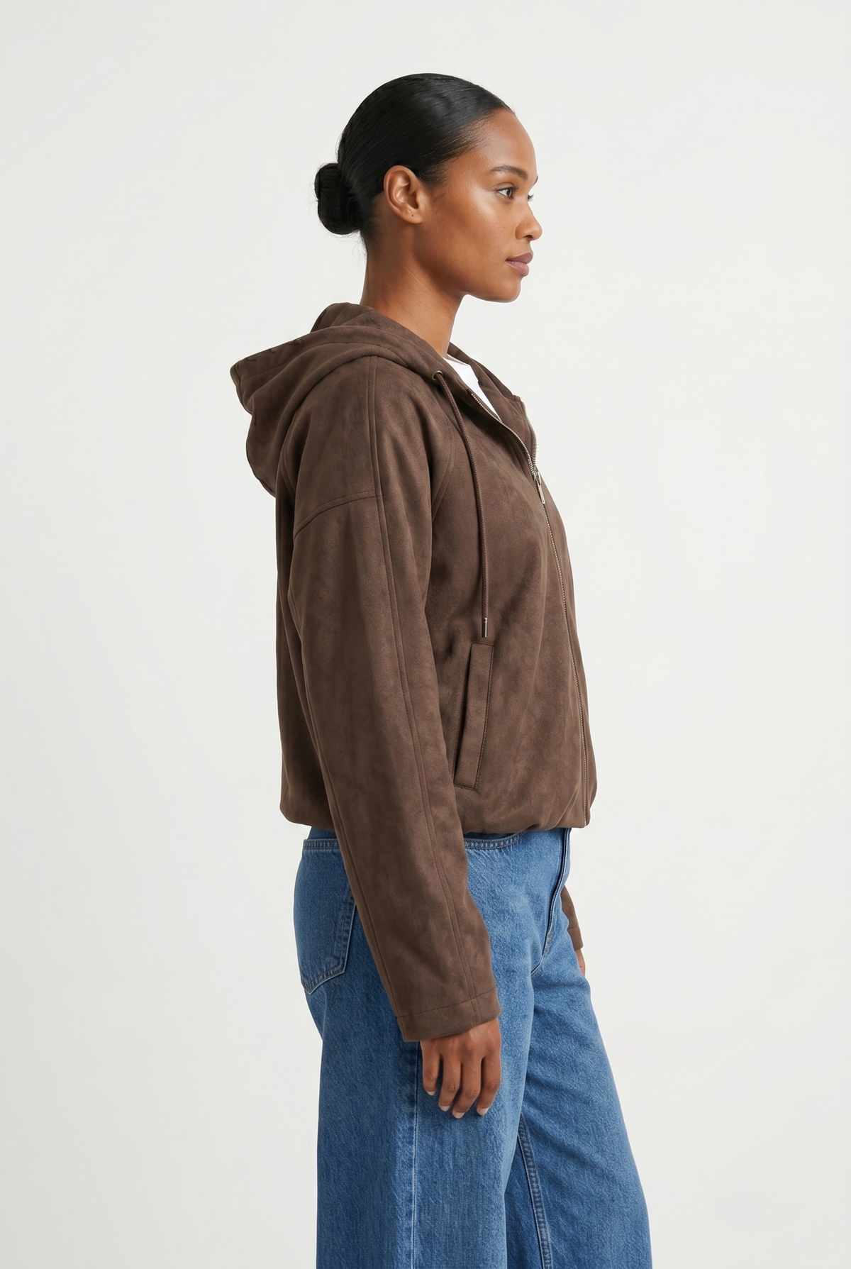 VESTE ZIPPÉE À CAPUCHE EFFET DAIM - K-ZELL PARIS